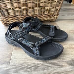 Teva Mens Terra Fi Hiking Water Sport Sandal Blue Black Sz 9 Waterproof Outdoor